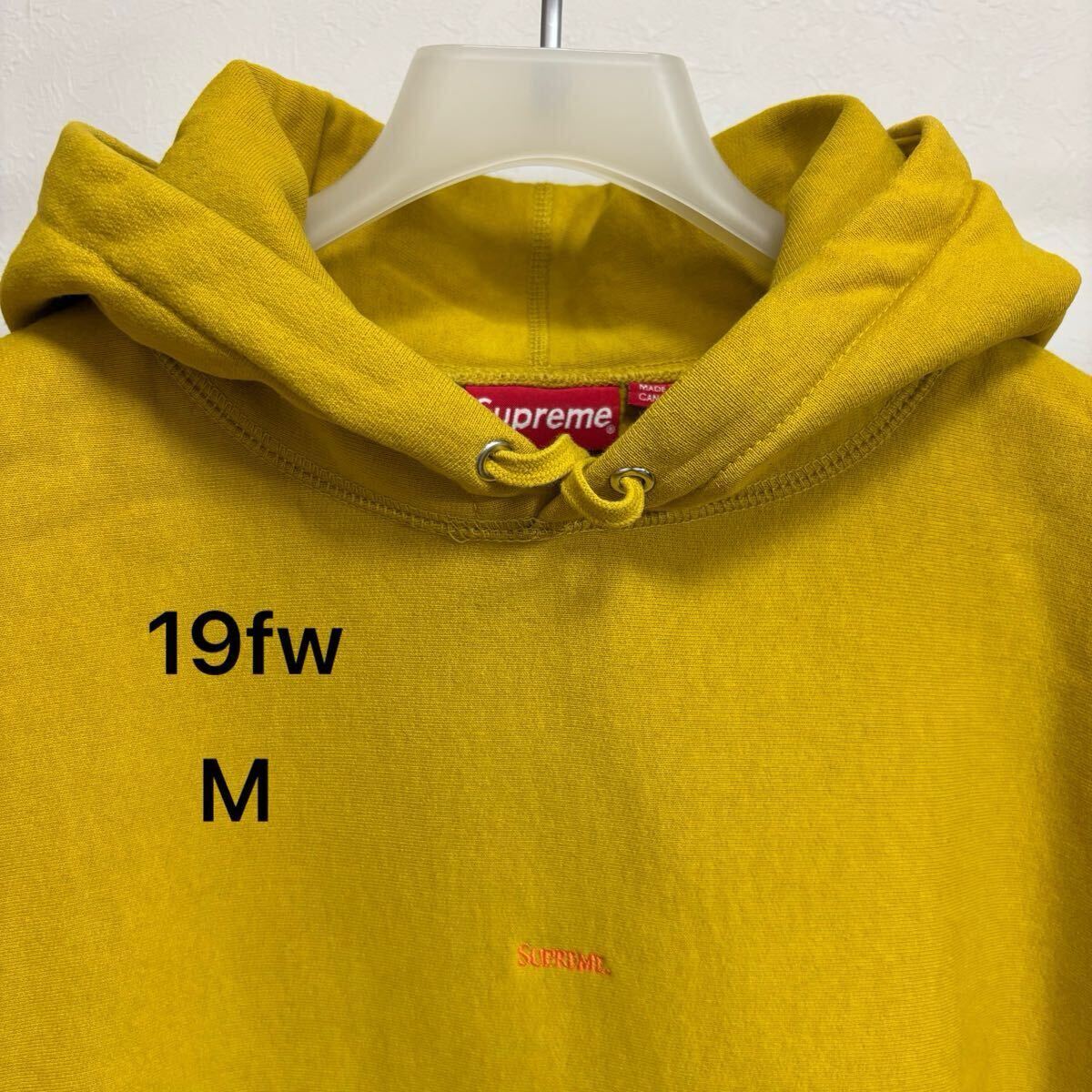 19fw Supreme Micro Logo Hooded Sweatshirt Mustard size M 19fw Supreme Micro Logo Hooded Sweatshirt Mustard size M