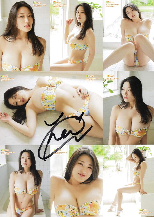 HIT'S/風吹ケイ2 Vol.2　直筆サイン入りアンカットシート　RG46-54　(花柄ビキニB) 241025-821