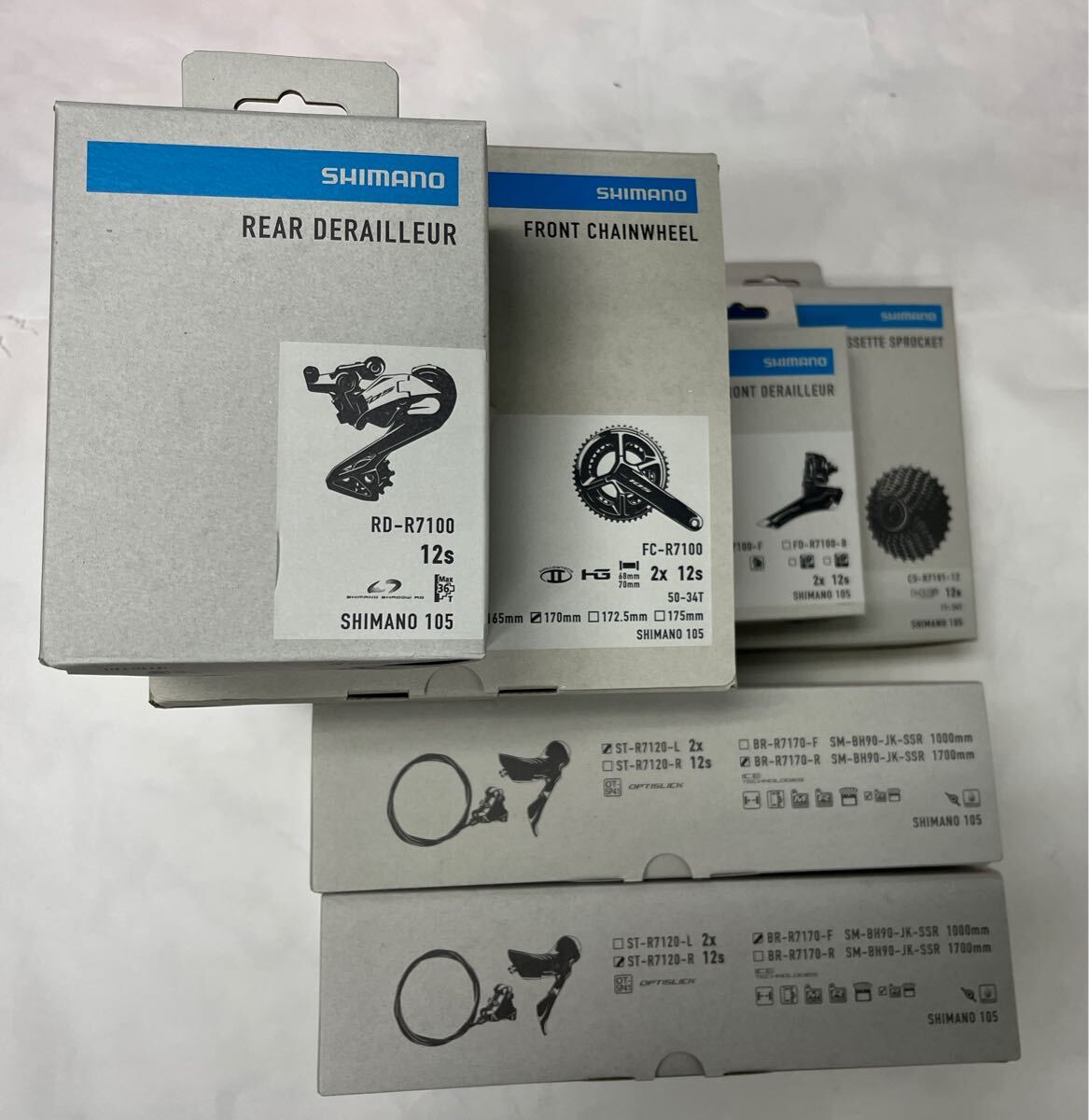 SHIMANO シマノ 105 FC-R7100 FD-R7100 RD-R7100 ST-R7120 BR-R7170 CS-R7101 コンポーネント グループセット 新品 未使用品
