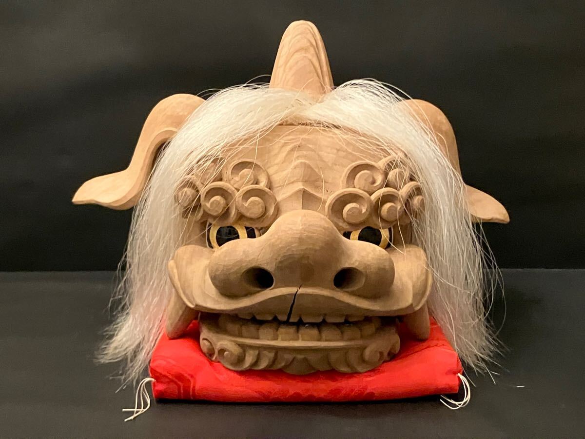 獅子頭 獅子舞 木彫 開運 魔除 伝統工芸 井波彫刻 宮崎辰児 黄綬
