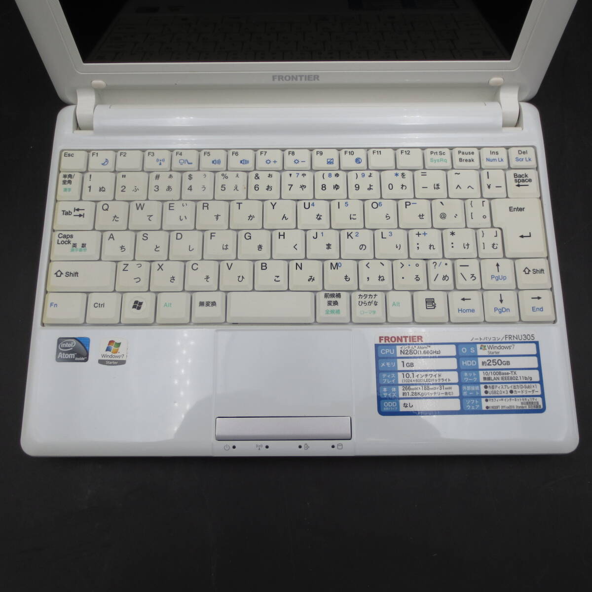 【ジャンク】FRONTIER 神代 10.1インチ ミニノートパソコン FRNU305 フロンティア_画像4