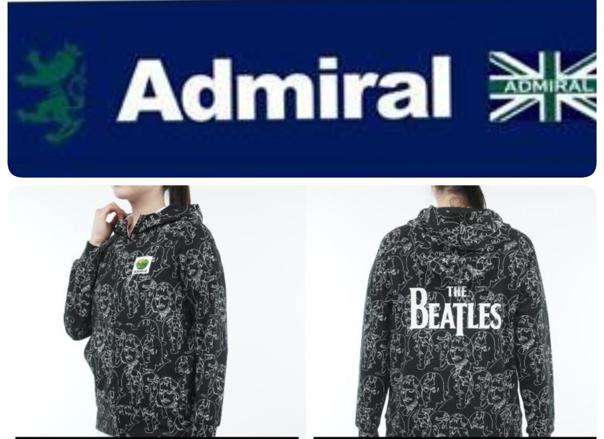 ‡新品正規　ADMIRAL GOLF　BEATLESコラボ　フェイスプリントパーカジャケット　動きを妨げないストレッチポンチ素材　サイズM　レディース