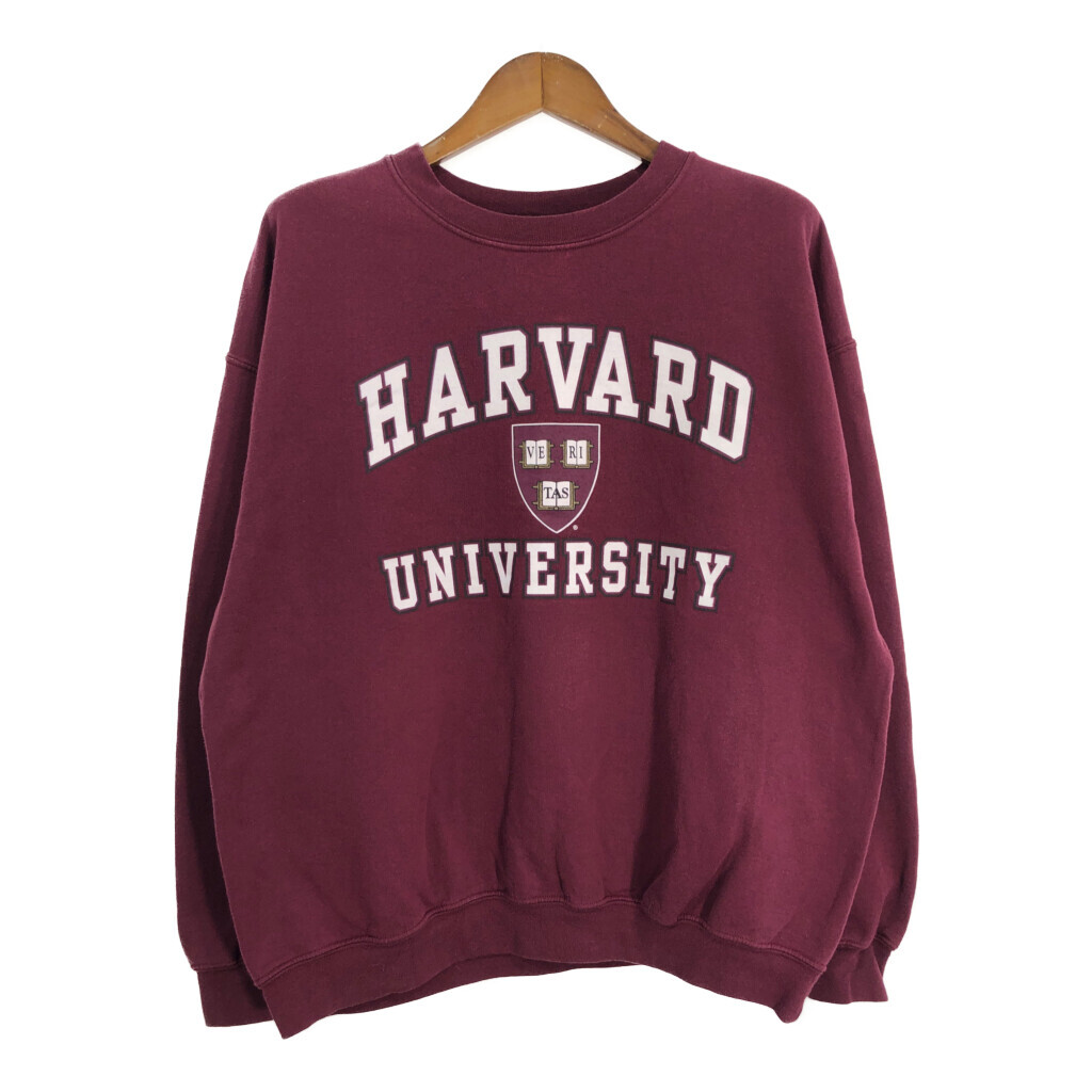 HARVARD ハーバード スウェット カレッジ ワインレッド (メンズ XL) 中古 古着 S6418
