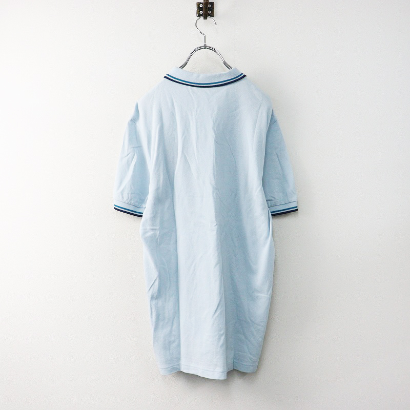 メンズ フレッドペリー FRED PERRY M3600 TWIN TIPPED ロゴ刺入 カノコポロシャツ 半袖 M/薄いブルー サックス【2400014132021】