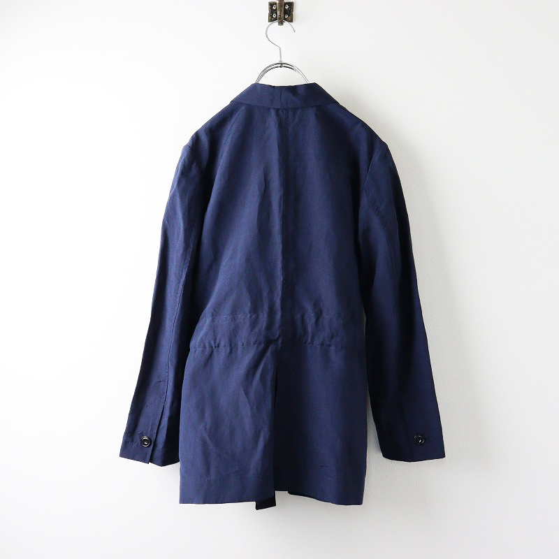 美品 2020SS レリル lelill リネンポリエステルジャケット 36/ネイビー アウター 羽織り【2400014146219】
