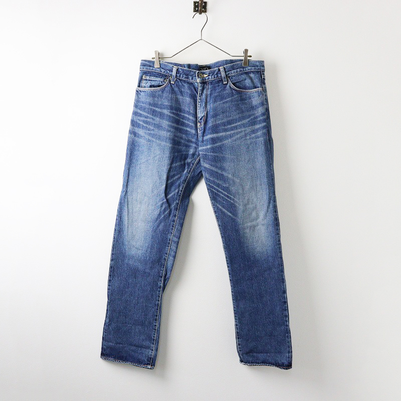 クラクト CLUCT セルビッチストレートデニムパンツ XL/ブルー インディゴ ヴィンテージ加工 ジップフライ メンズ【2400014150100】