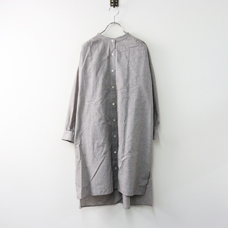 洗える 2021SS オンワード樫山 ジェイプレス J.PRESS BEZ ピンチェック チュニック ブラウス 9/グレー系 トップス シャツ【2400014152449】