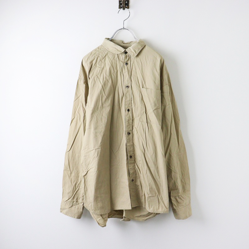 ゼロエイトサーカス 08sircus Cotton broad asymmetric shirt 5/ベージュ コットンブロードアシメトリックシャツ 長袖【2400014151695】