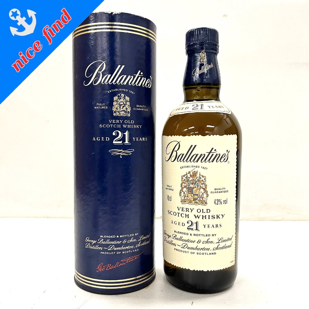 未開栓◆バランタイン Ballantine's◆ベリーオールド VERY OLD 21年 700ml アルコール43% ケース付 スコッチ ウイスキー 洋酒 古酒 お酒