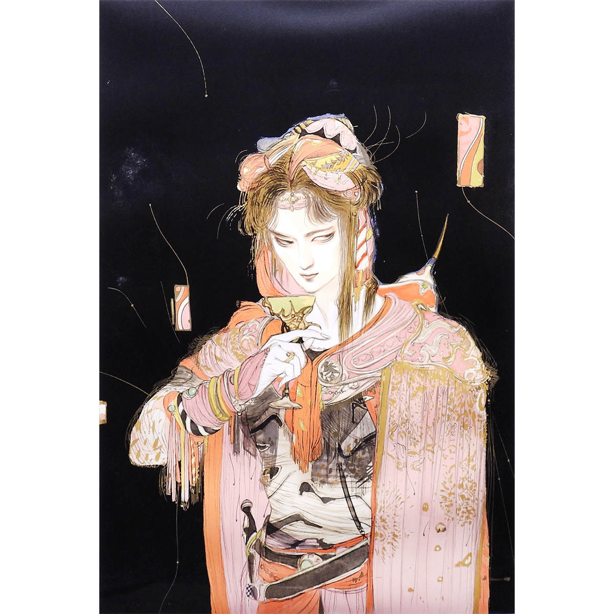 天野喜孝 夜会 人物画 作家直筆サイン アルスラーン戦記 小説 天野喜孝 夜会 人物画 作家直筆サイン アルスラーン戦記 小説