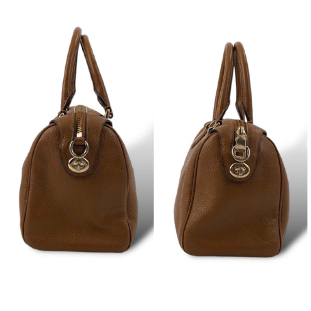 COACHレザー ボストンバッグ ブラウン ショルダーストラップ付き