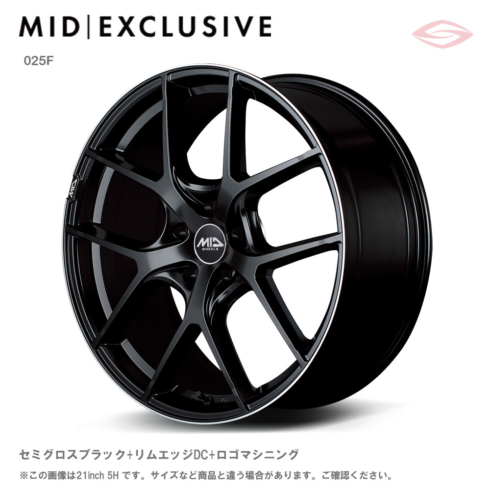 RMP 025F アルミホイール 1本 20x8.5 +38 114.3 5H(セミグロスブラック+リムエッジDC+ロゴマシニング) / 20インチ MID