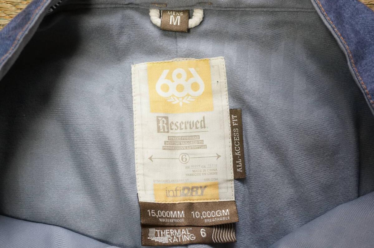 686 six eight six スノーボードウエアパンツ デニム柄 MENS RESERVED DESTRUCTED DENIM PANTS L3W206 サイズ M*burtonバートンREWvolcom6