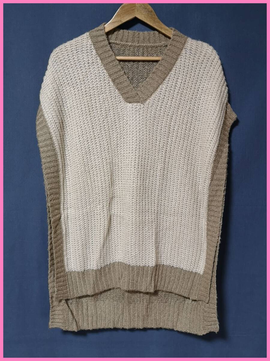 ＳＷ‐８‐３☆冬☆サンプル品☆送料込み☆即決☆アクリルポリエステル☆やや厚手☆Ｍ～Ｌ☆ニット☆セーター☆クリーム色×ベージュ系☆