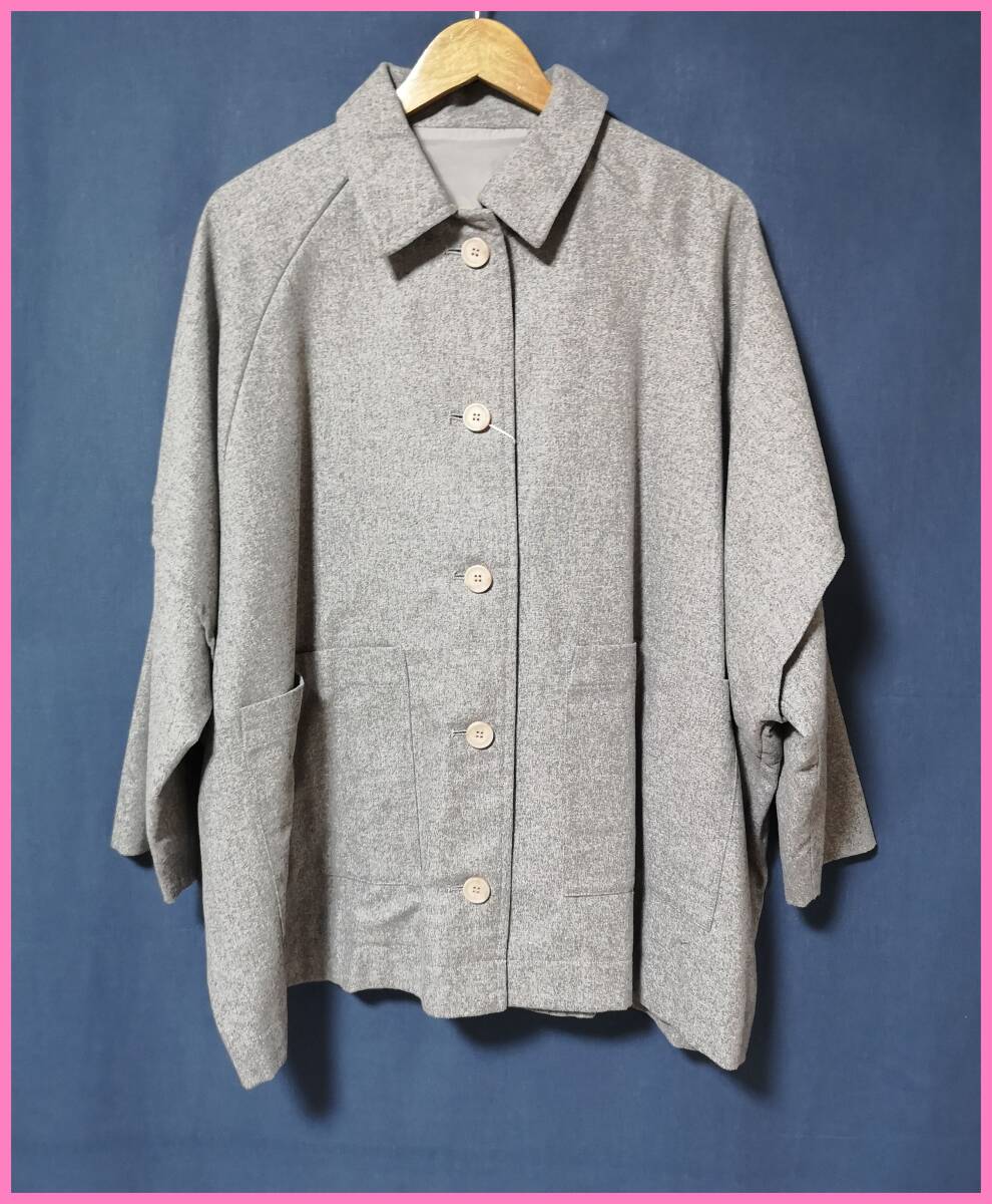 BF‐２５４‐２☆秋冬☆新品☆送料込み☆即決☆ナチュラル系☆比較的薄手☆Ｍ～Ｌサイズ☆ジャケット☆グレー系☆高級☆霜降り☆ゆったり