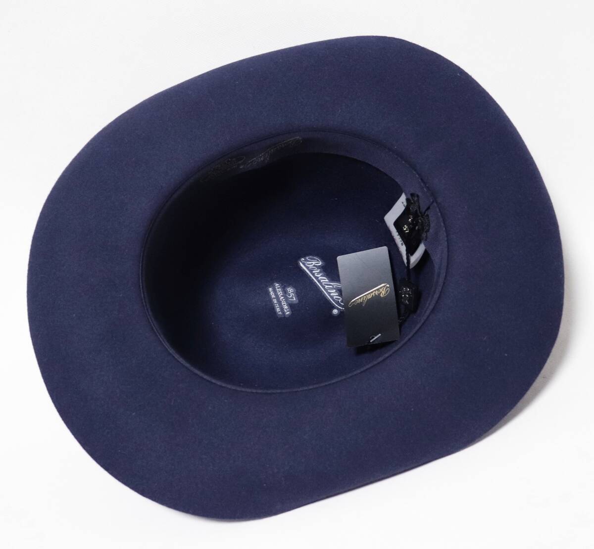 《Borsalino ボルサリーノ》新品 定価47,300円 イタリア製 秋冬 ワイドブリム 高級ラビットファーフェルトハット ウールハット 57(M) S0859