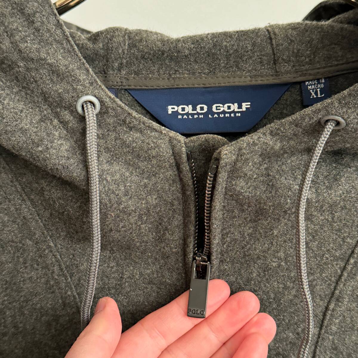 希少《 Mint Condition / Polo Golf / XL 》90s 極上品【 Ralph Lauren ポロゴルフ グレー フラノウール アノラック パーカ ビンテージ 】_画像2