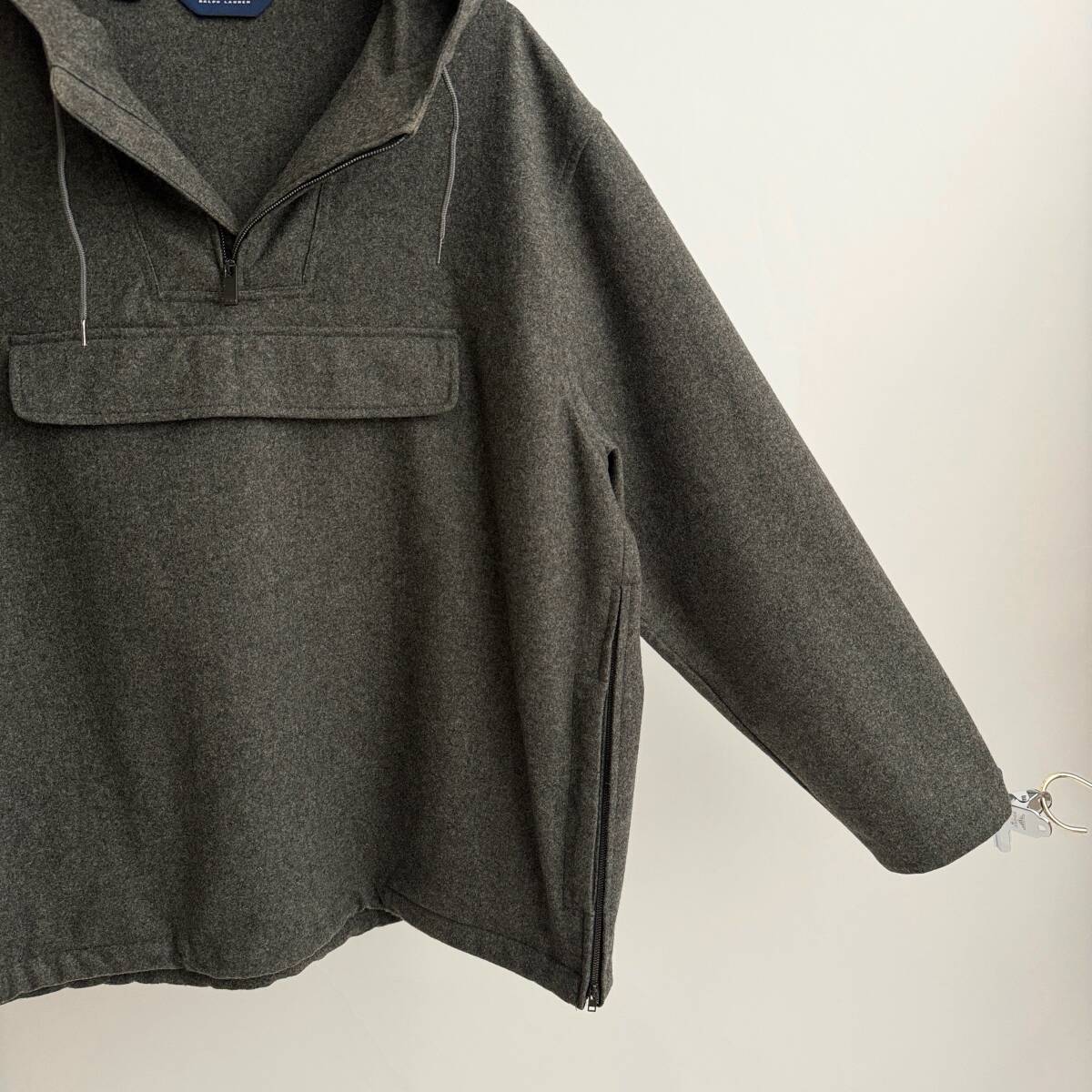 希少《 Mint Condition / Polo Golf / XL 》90s 極上品【 Ralph Lauren ポロゴルフ グレー フラノウール アノラック パーカ ビンテージ 】_画像6