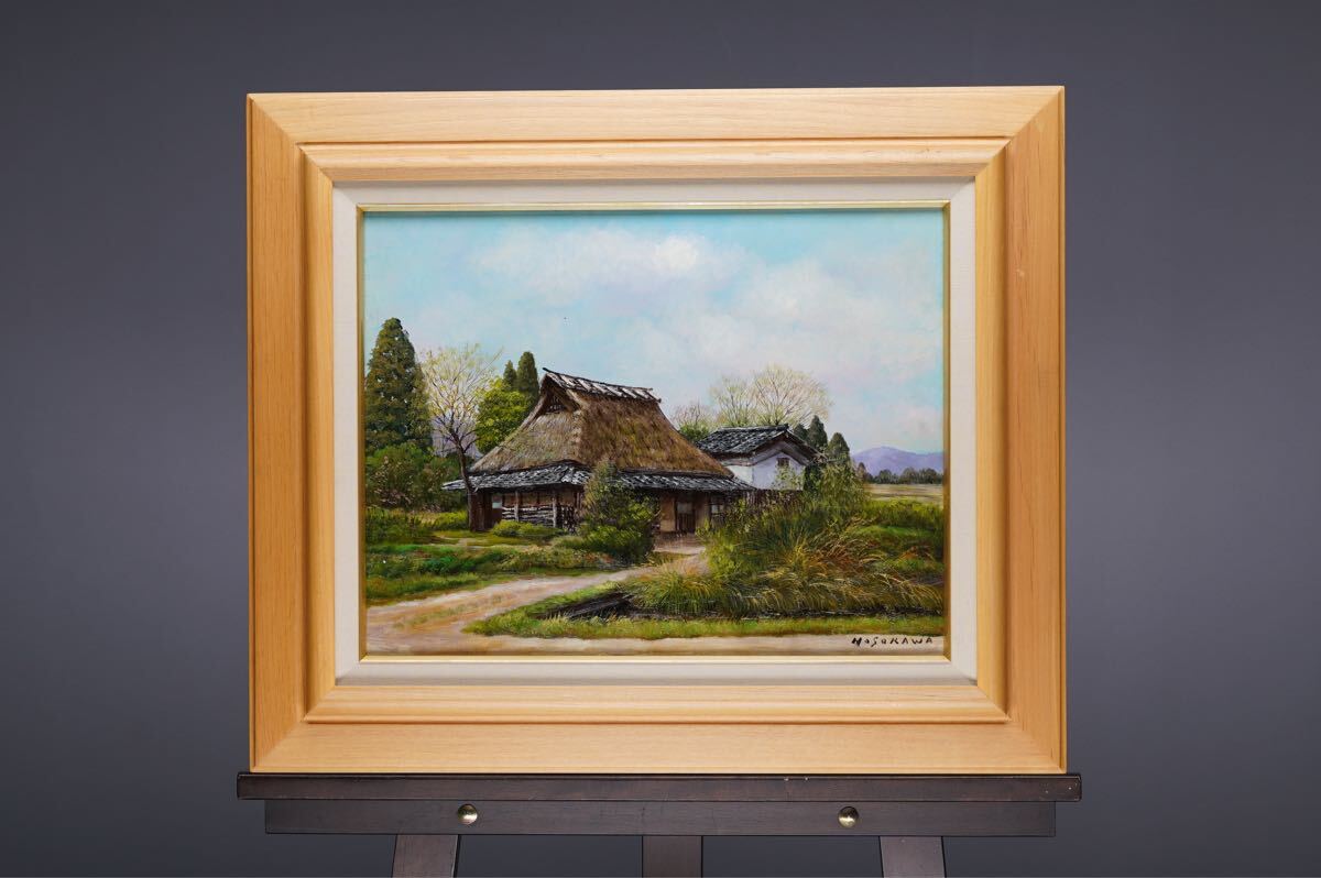 真作保証 細川進「柳生の里」油絵 F6号(41cmx32cm) サイン・裏書 真作保証 細川進「柳生の里」油絵 F6号(41cmx32cm) サイン・裏書