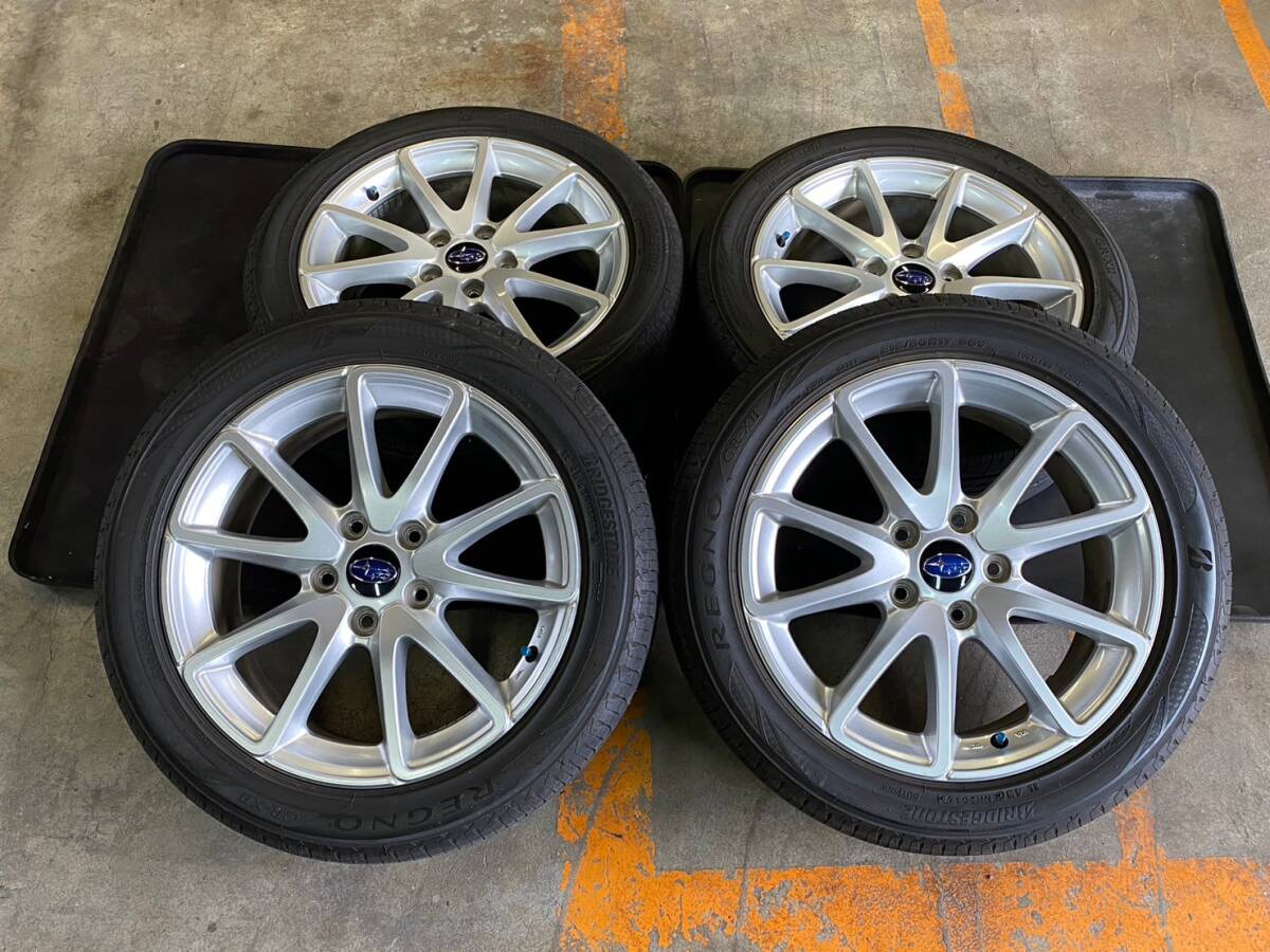 スバル純正 アルミホイール 17インチ 7.0ｊ 5穴 114.3 +55 ブリヂストン レグノGR-XⅡ 215/50Ｒ17 WRX S4 フォレスター レイバック等