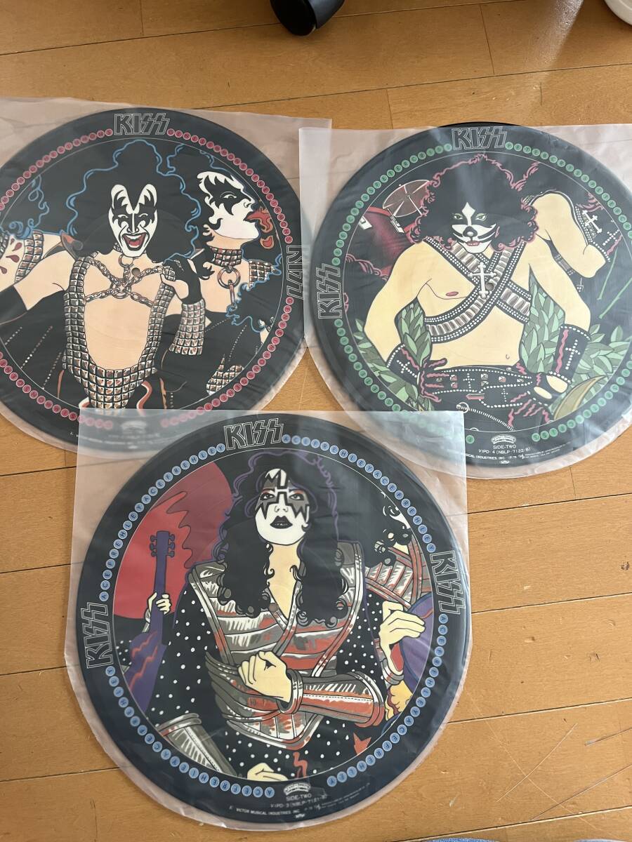 kiss レコード 3枚 ブックレット Yahoo!オークション - キッス ピクチャーレコード 3枚 KISS