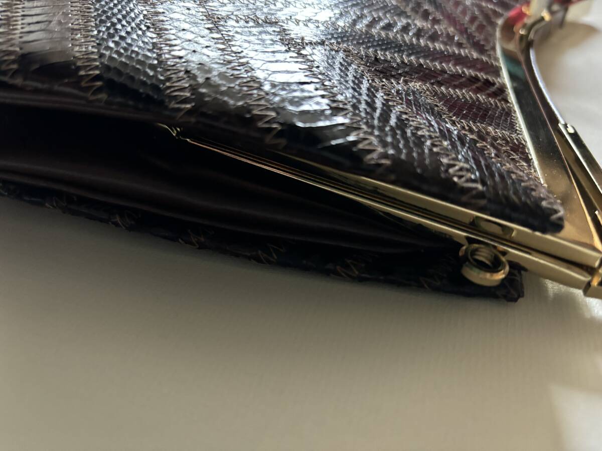 Python　LEATHER　ショルダーバッグ　ハンドバッグ　両用　レトロ　未使用　訳アリ　パイソン_画像4
