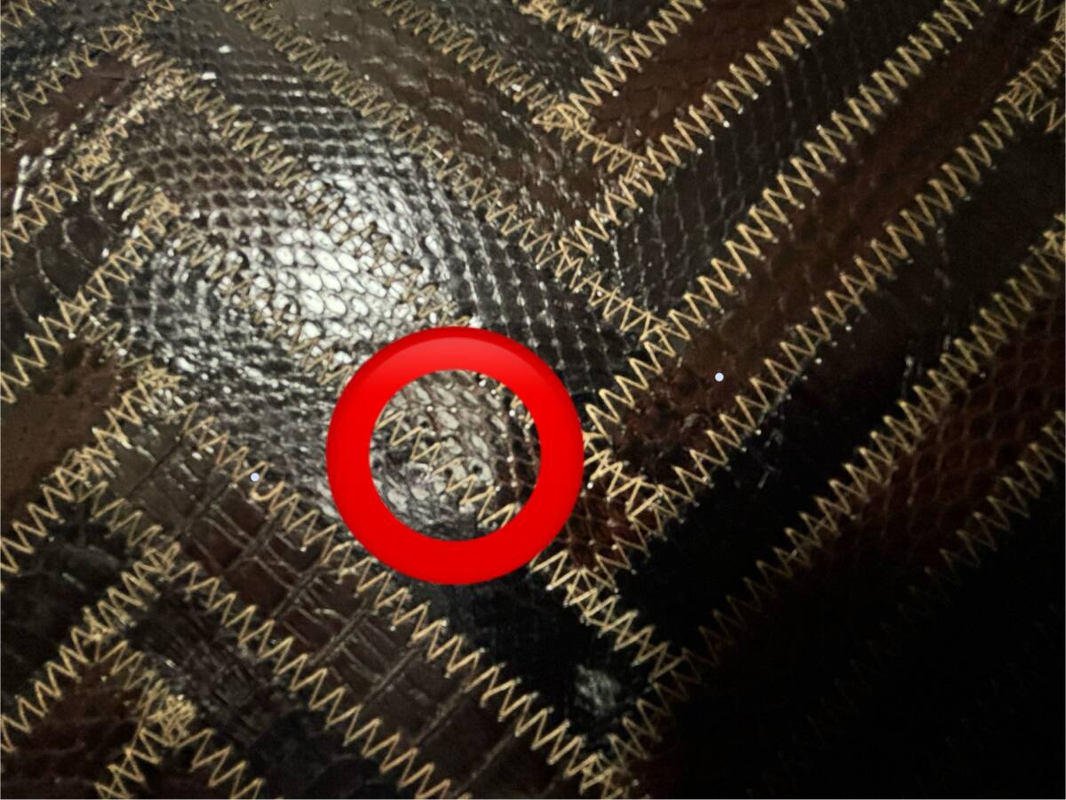 Python　LEATHER　ショルダーバッグ　ハンドバッグ　両用　レトロ　未使用　訳アリ　パイソン_画像9