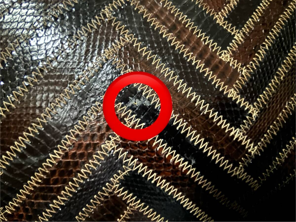 Python　LEATHER　ショルダーバッグ　ハンドバッグ　両用　レトロ　未使用　訳アリ　パイソン_画像10