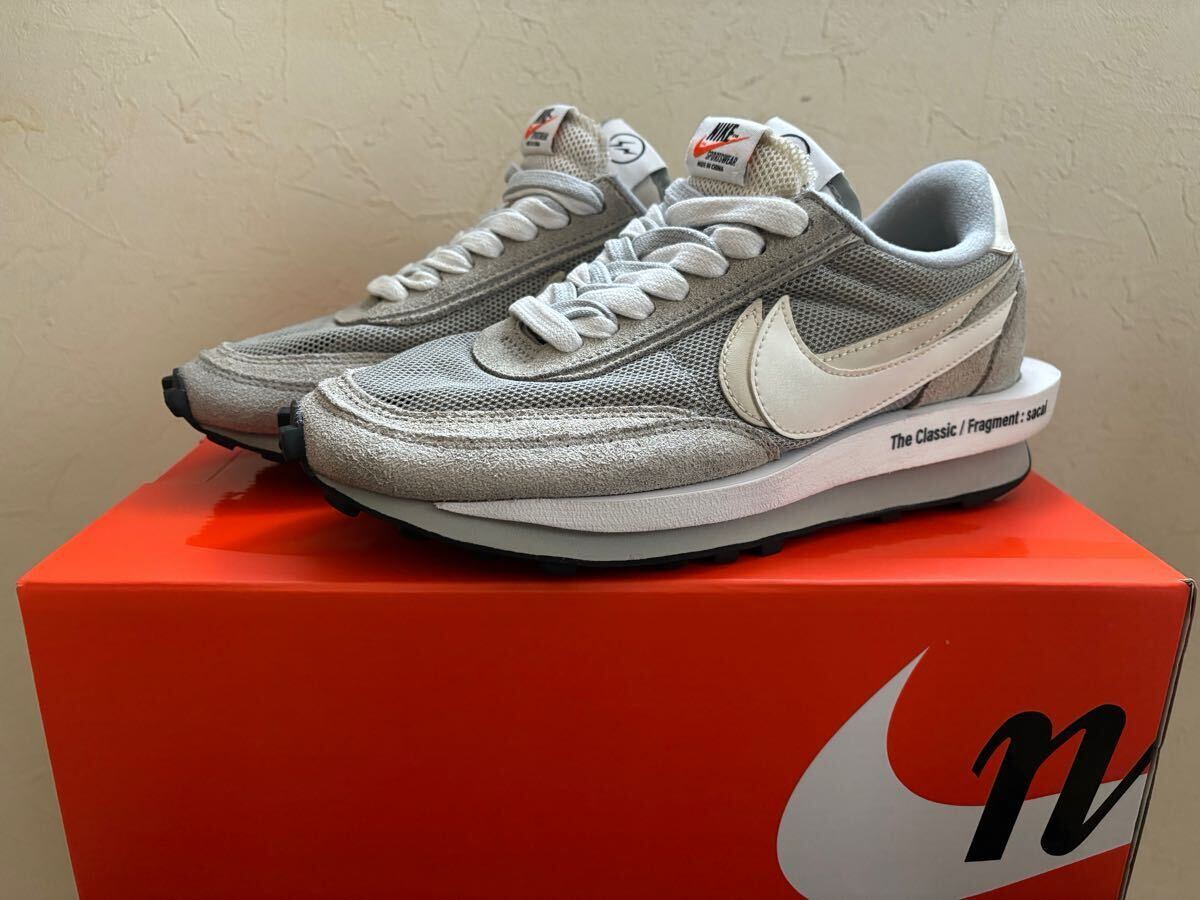【難あり中古】NIKE sacai x fragment LDWAFFLE US6 24センチ グレー【正規品 箱 領収書あり】