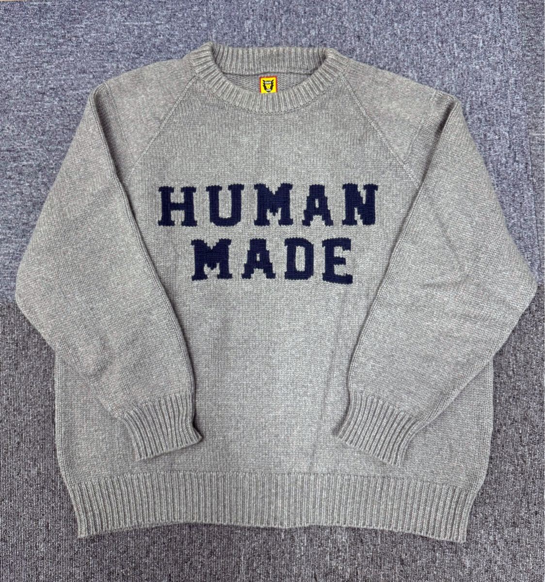HUMAN MADE 2021FW TIGER RAGLAN KNIT SWEATER GREY XLサイズ HUMAN MADE 2021FW TIGER RAGLAN KNIT SWEATER GREY XLサイズ