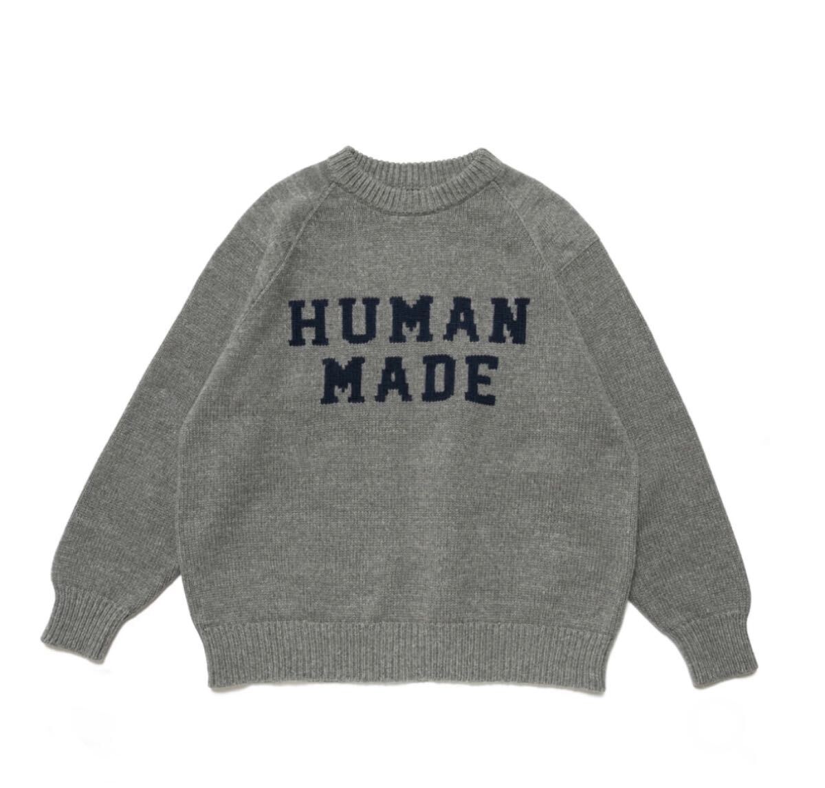 HUMAN MADE 2021FW TIGER RAGLAN KNIT SWEATER GREY XLサイズ HUMAN MADE 2021FW TIGER RAGLAN KNIT SWEATER GREY XLサイズ