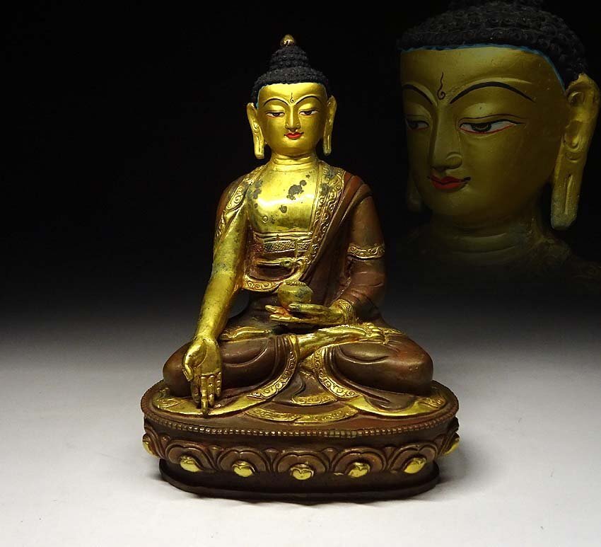 仏教美術 彩色 釈迦如来像 老木 仏像 鎌倉〜江戸期 古玩 仏教美術 彩色 釈迦如来像 老木 仏像 鎌倉〜江戸期 古玩