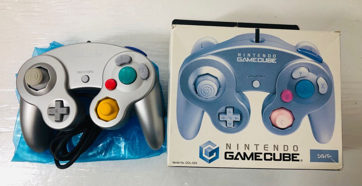 ゲームキューブ コントローラー シルバー 箱付き （ 任天堂 Nintendo ゲーム GC ）
