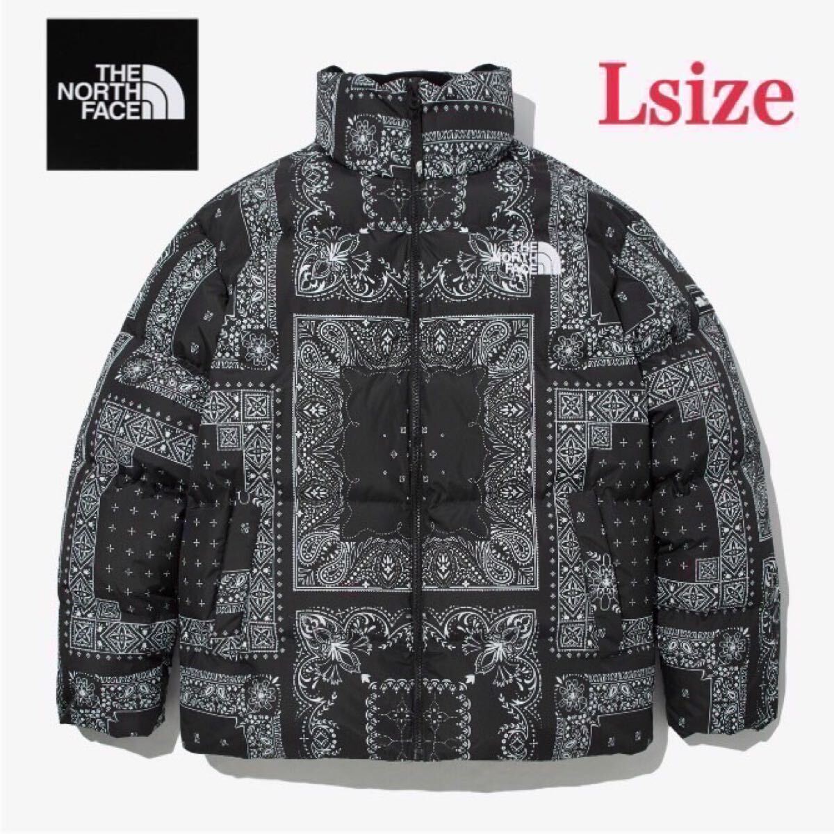 新品未使用 THE NORTH FACE ノースフェイス ノベルティ ローフティ ダウンジャケット Lサイズ バンダナ柄 人気 アウター 海外限定