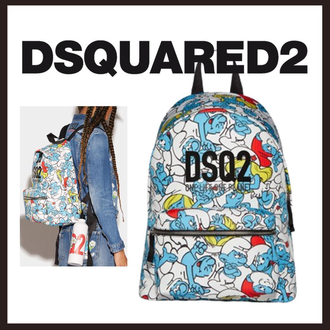新品 未使用 DSQUARED2 スマーフコラボ 総柄バックパック 新品 未使用 DSQUARED2 スマーフコラボ 総柄バックパック