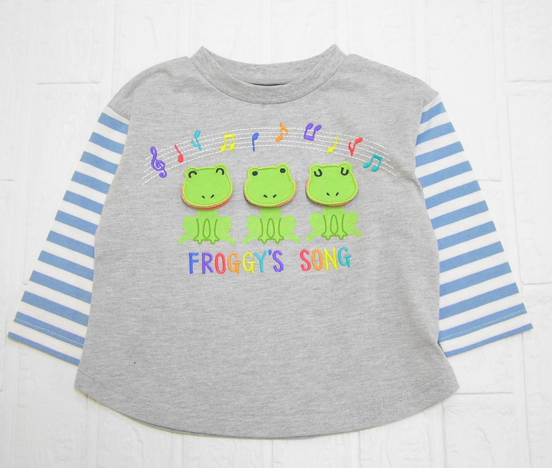 ★新品80cm★BIT'Z めくれるギミック 長袖Tシャツ (グレー) ビッツ