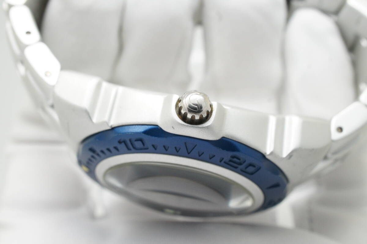 K28●作動良好 美品 SECTOR セクター EXPANDER EXP 150 蓄光 アルミケース 紺文字盤 デイト メンズ腕時計(jì) シルバー お灑落 クォーツ