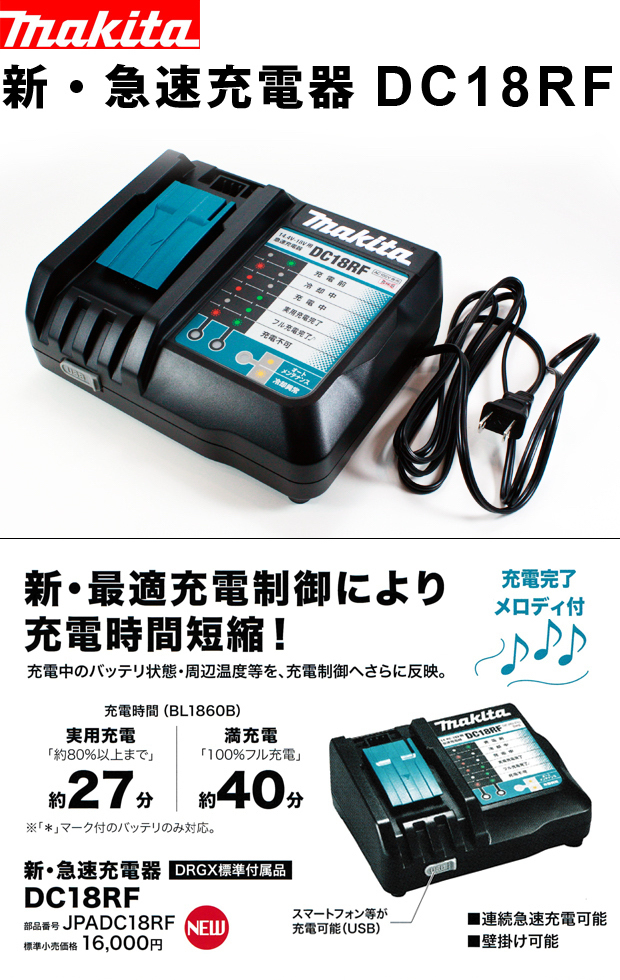 [純正] 超最新★ マキタ 急速充電器 DC18RF ★新品未使用品 makita 日本国内取り寄せ