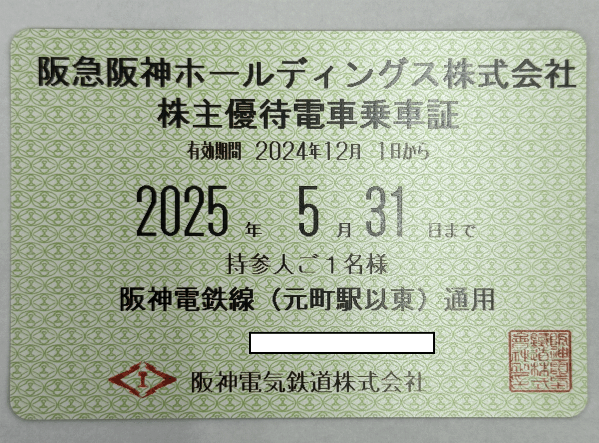 【送料無料】阪急阪神HD　株主優待乗車証　定期型　2025年5月31日まで