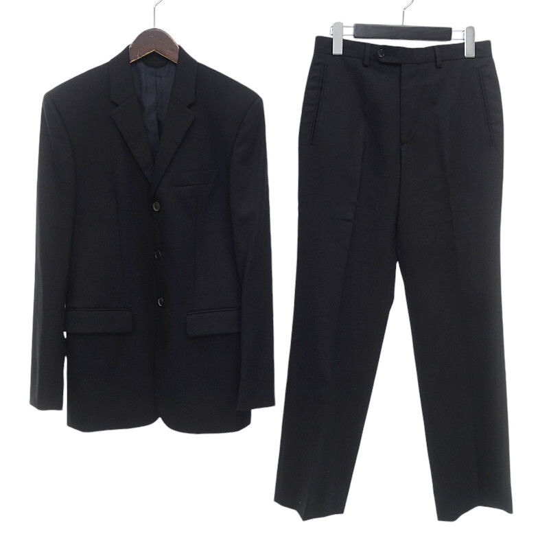 【特別価格】NEIL BARRETT 3B ウール シングル テーラード ジャケット スラックス パンツ セットアップ ブラック サイズ メンズXS