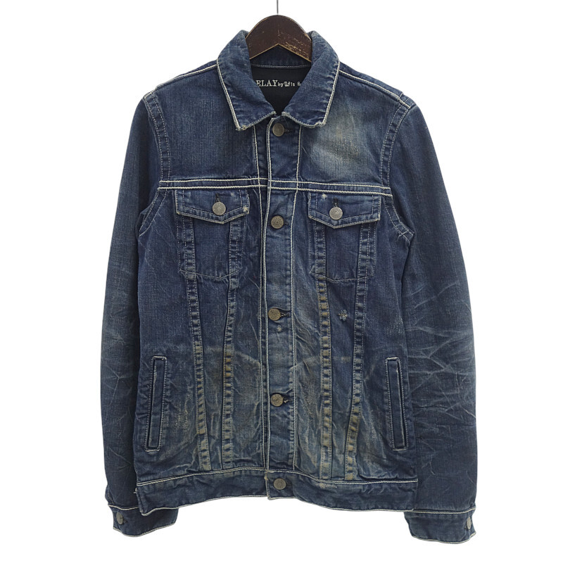 【特別価格】DELAY BY WIN&SONS USED ユーズド 加工 デニム ジャケット インディゴ サイズ メンズ2