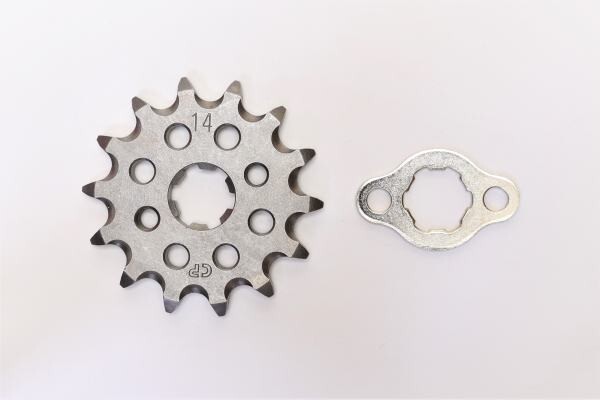 クリッピングポイント製 軽量クロモリドライブスプロケット14T 適合：モンキー125(JB05)