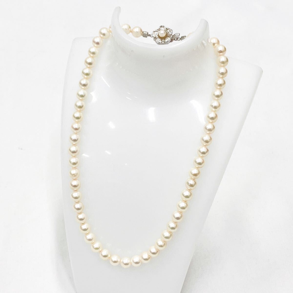 本真珠 真珠 パール SILVER シルバー　 ネックレス アクセサリー ジュエリー　真珠サイズ:7.7mm 37.5g 全長42cm R阿1112