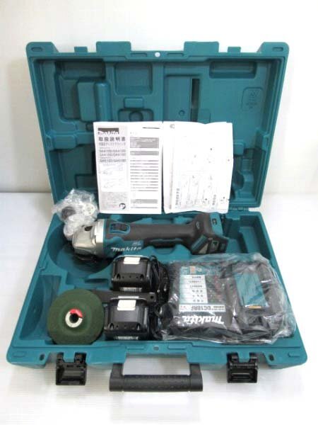 マキタ ｍakita 100mm 充電式ディスクグラインダ 18V GA412DRG 2019年製 バッテリ×2 充電器×1 ケース付 通電確認OK 中古 ■