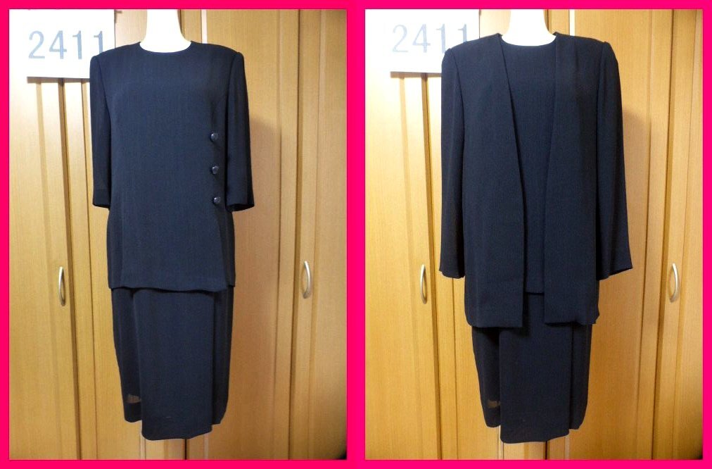 送料無料★ブラックフォーマルアンサンブルスーツ11　BILL BLASS ビルブラス　冠婚葬祭/喪服/礼服/結婚式/披露宴/二次会謝恩会/イベント