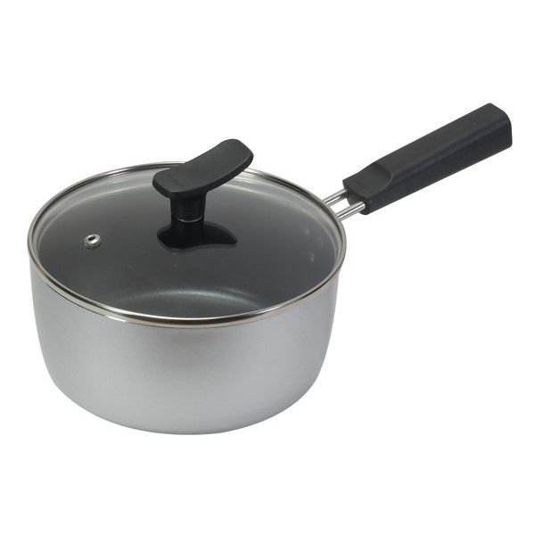 まとめ得 チーノ ふっ素加工IH対応ガラス蓋付片手鍋18cm x [2個] /m