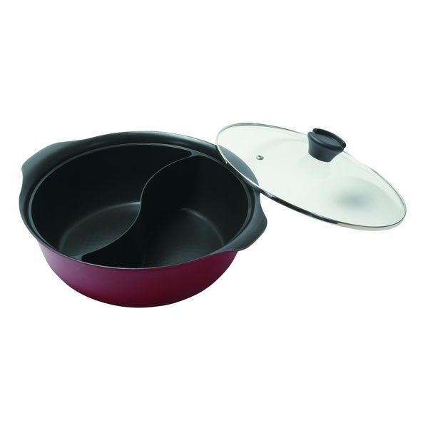 まとめ得 ステイドリーム ふっ素加工IH対応ガラス蓋付二食鍋28cm x [3個] /m