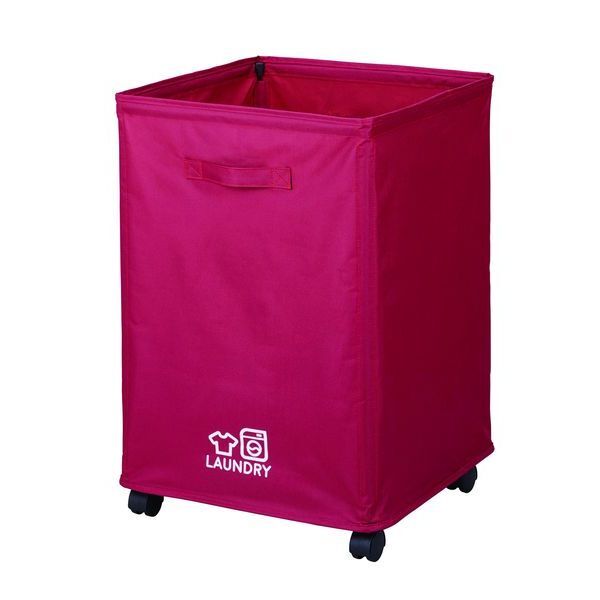 まとめ得 ランドリーバスケット76L レッド x [3個] /m