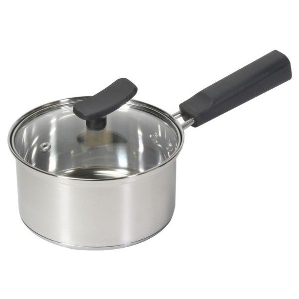 まとめ得 チーノ ステンレス製3層底ガラス蓋付片手鍋14cm x [3個] /m