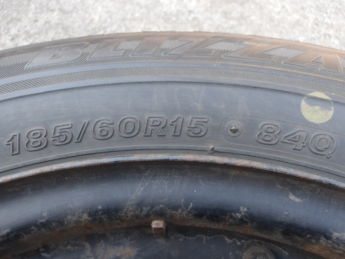 M477-ソ2 送料無料 185/60R15 冬4本セット スタッドレス 84Q 185/60-15 185-60-15 ブリヂストン ブリザック REVO GZ 15インチ鉄ホイール